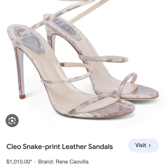 Rene Caovilla Snake Print Sandals - Picture 2 of 2